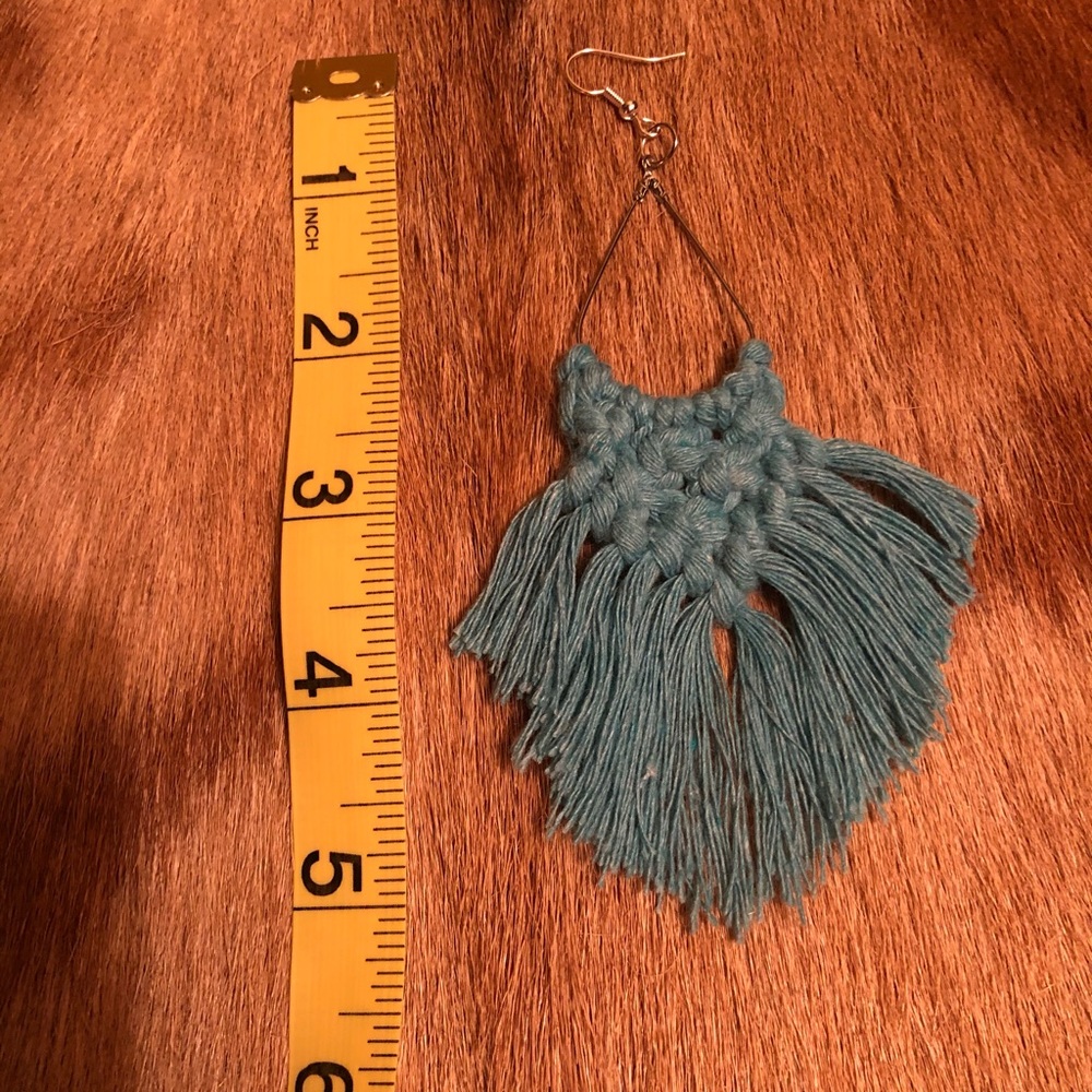 Turquoise hand made boho ear rings
